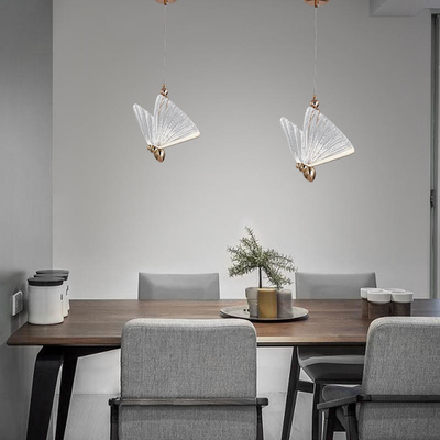 3D decorazione di vetro della farfalla della luce del pendente del materiale LED per il ristorante