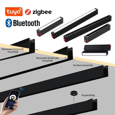 Nuovo design nero LED High End Lineare Griglia Luce Showroom Illuminazione Magnetica Track Light