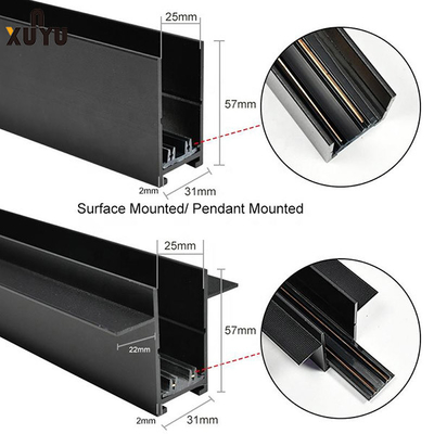 la luce magnetica ad alta tensione della pista di 220v LED ha incastonato la ferrovia di alluminio della pista di 1m/1.5m/2m