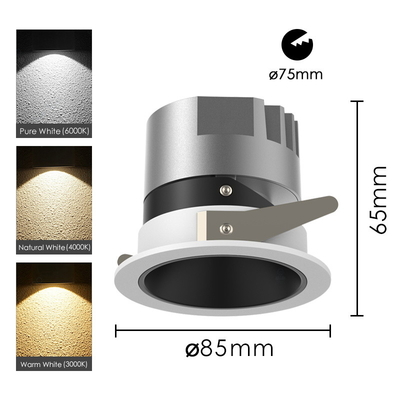 Angolo di illuminazione 15° 24° 36° Faretto Led Hotel Home Antiriflesso Cob Downlight