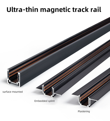 Ultra sottile 48V binario magnetico per montaggio su superficie binario in alluminio incorporato 1 m 2 m 3 m