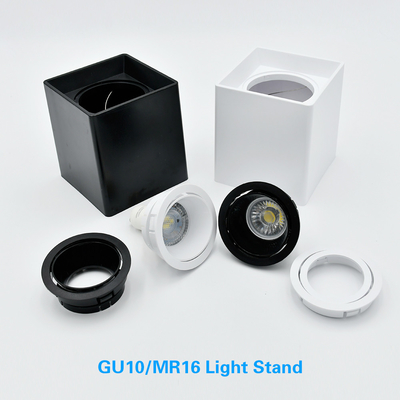 Alloggio montato di superficie Gu10 dell'alloggio lampadina del giro/del quadrato Mr16 LED