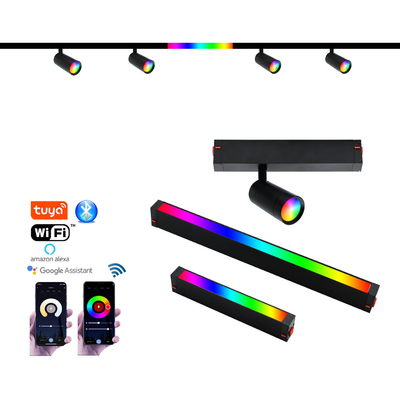 Colore d'attenuazione intelligente della luce magnetica della pista di 80LM/W LED che abbina il riflettore dell'inondazione di RGB