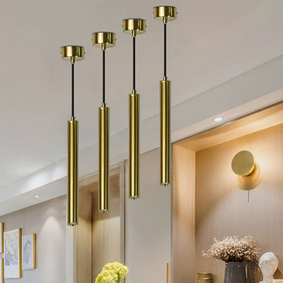 Luce tubolare lunga dorata del pendente della pannocchia del soffitto per il lato del letto 10W del salone